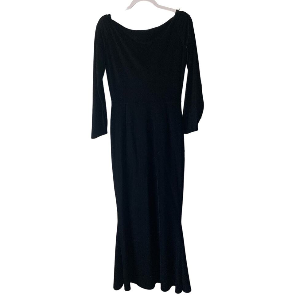 Chiara Boni Silveria Gown Black Velvet Maxi Dress, La Petite Robe, size 10 - Picture 4 of 7